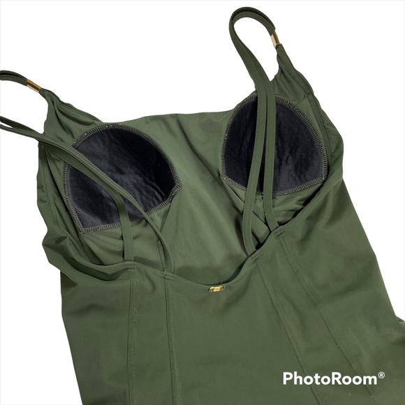 Amoressa Olive Color My World Diana One Piece Swimsuit size 10 - Picture 8 of 13